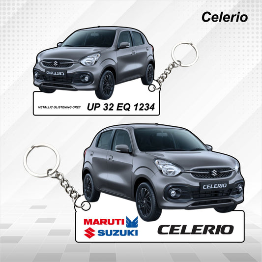 Celerio - Personalized Maruti Suzuki Keychain - Wood, Acrylic, Metal Printed