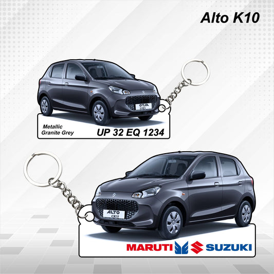 Alto K10 - Personalized Maruti Suzuki Keychain - Wood, Acrylic, Metal Printed