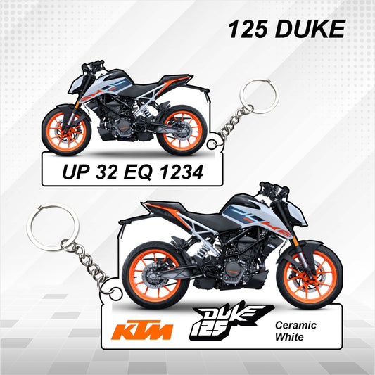 KTM 125 DUKE - Personalized KTM Keychain - Wood, Acrylic, Metal Printed