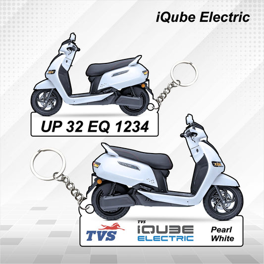 TVS iQube Electric - Personalized TVS Keychain - Wood, Acrylic, Metal Printed