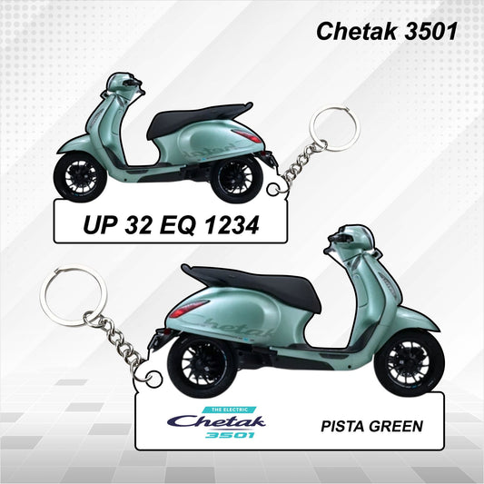 CHETAK 3501 - Personalized Bajaj Scooter Keychain - Wood, Acrylic, Metal Printed