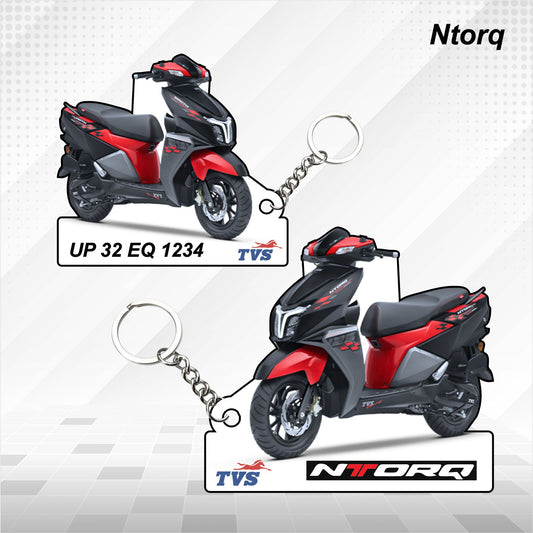 TVS Ntorq - Personalized TVS Keychain - Wood, Acrylic, Metal Printed