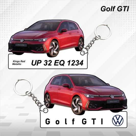 Golf GTI - Personalized Volkswagen Car Keychain - Wood, Acrylic, Metal Printed