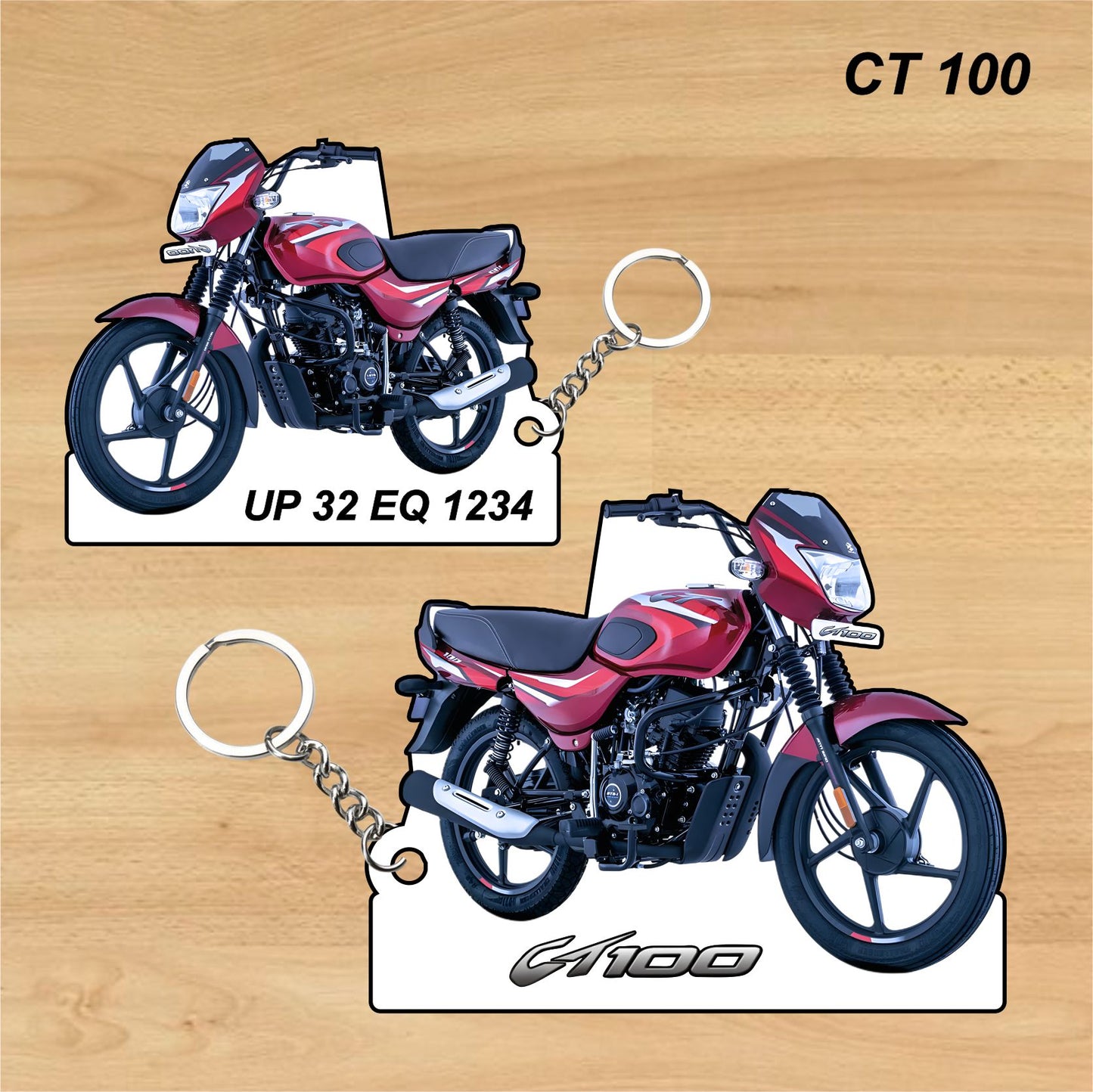 CT 100 - Personalized Bajaj Printed Keychain or Lanyard