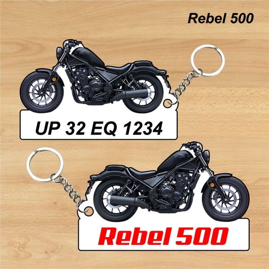 Rebel 500 - Personalized Honda Keychain - Wood, Acrylic, Metal Printed