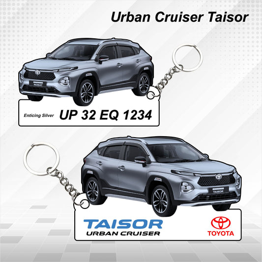 Taisor (Urban Cruiser) - Personalized Toyota Keychain - Wood, Acrylic, Metal Printed