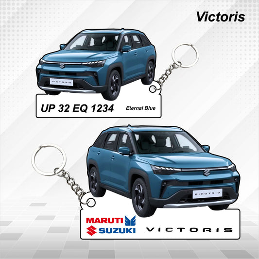 Victoris - Personalized Maruti Suzuki Keychain - Wood, Acrylic, Metal Printed