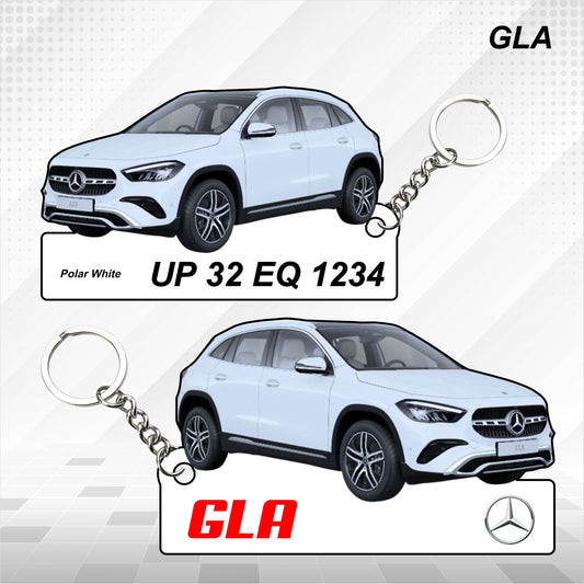 GLA - Personalized Mercedes-Benz Car Keychain - Wood, Acrylic, Metal Printed