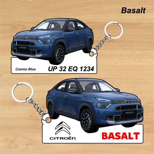 Basalt - Personalized Citroen Car Keychain - Wood, Acrylic, Metal Printed
