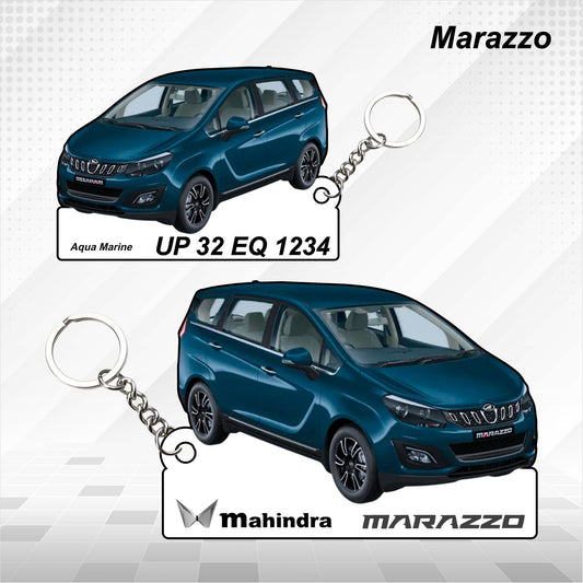 Marazzo - Personalized Mahindra Car Keychain - Wood, Acrylic, Metal Printed