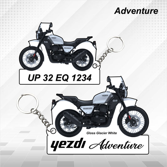 Yezdi Adventure - Personalized Jawa Keychain - Wood, Acrylic, Metal Printed