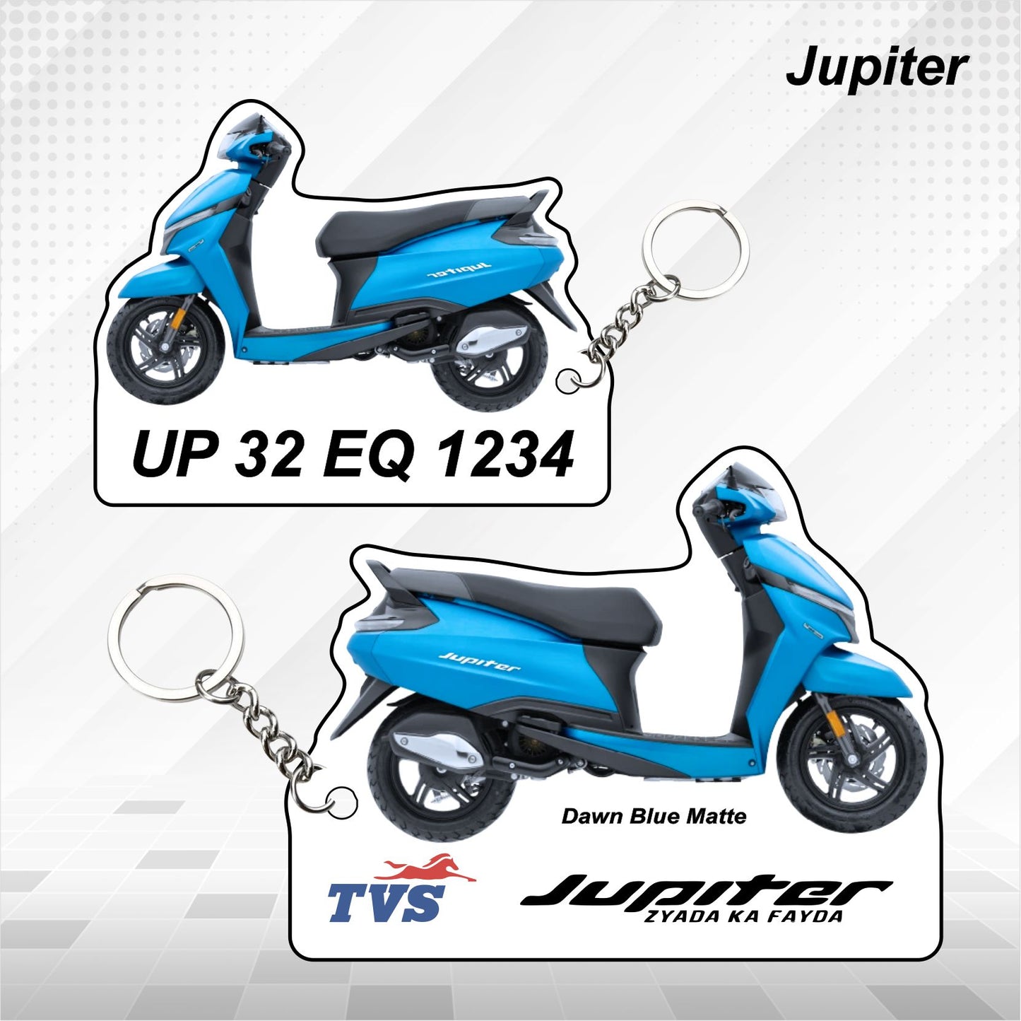 Jupiter - Personalized TVS Keychain - Wood, Acrylic, Metal Printed