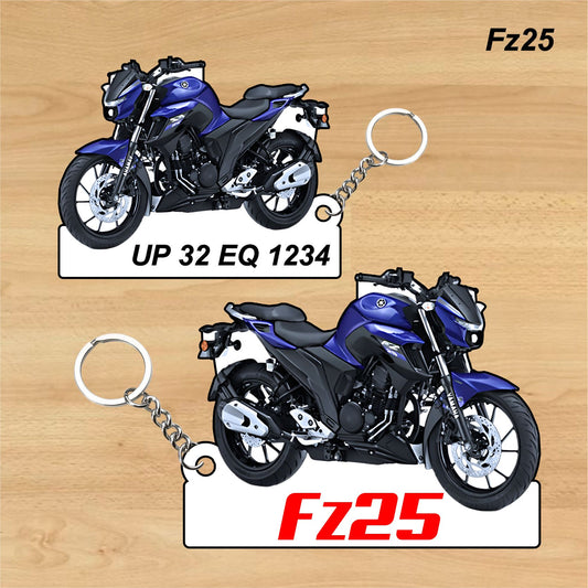 FZ25 - Personalized Yamaha Keychain - Wood, Acrylic, Metal Printed