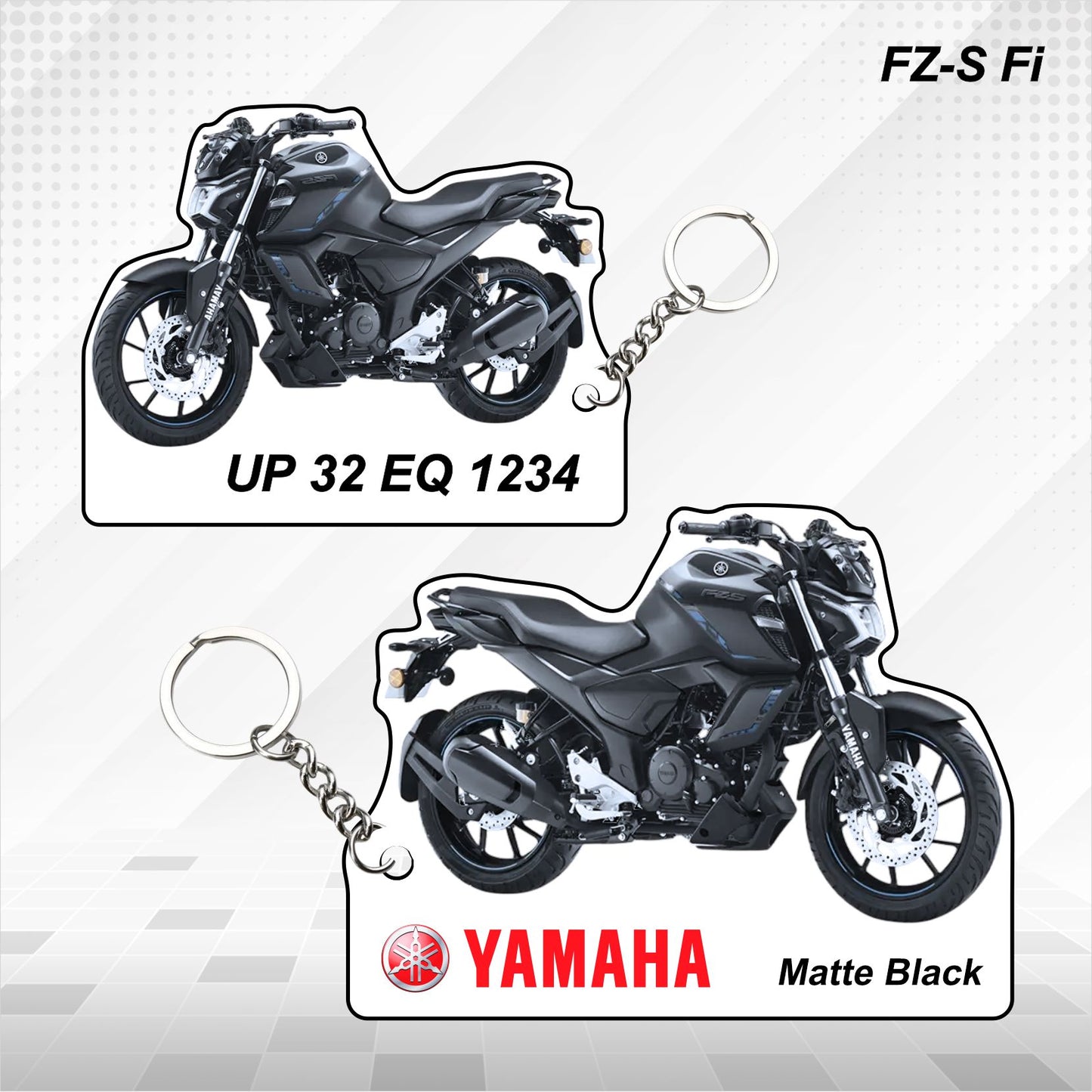 FZ-S Fi - Personalized Yamaha Keychain - Wood, Acrylic, Metal Printed