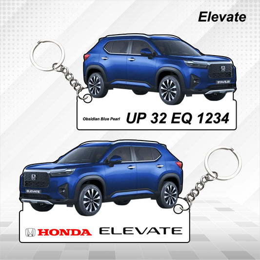 ELEVATE - Personalized Honda Car Keychain - Wood, Acrylic, Metal Printed