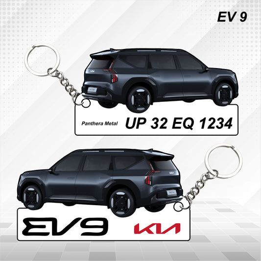 EV9 - Personalized Kia Car Keychain - Wood, Acrylic, Metal Printed