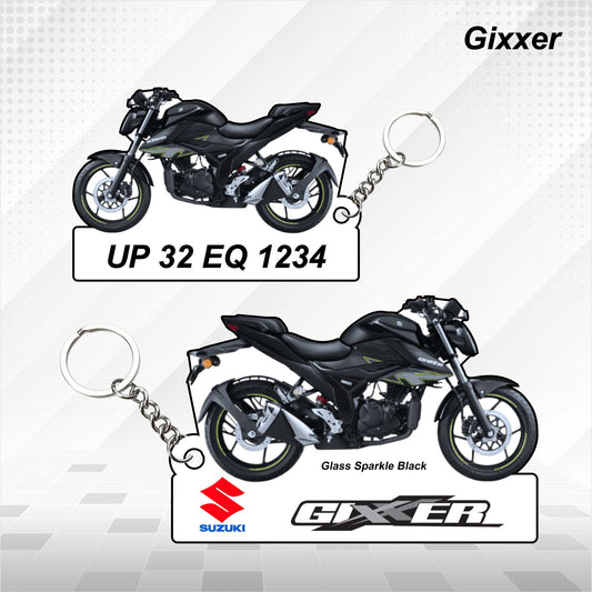 Gixxer - Personalized Suzuki Keychain - Wood, Acrylic, Metal Printed