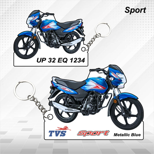 TVS Sport - Personalized TVS Keychain - Wood, Acrylic, Metal Printed
