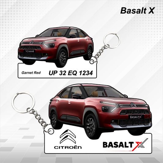 Basalt X - Personalized Citroen Car Keychain - Wood, Acrylic, Metal Printed