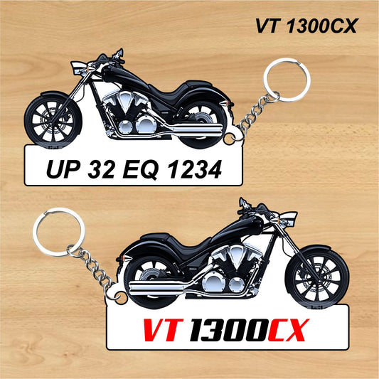 VT 1300CX - Personalized Honda Keychain - Wood, Acrylic, Metal Printed