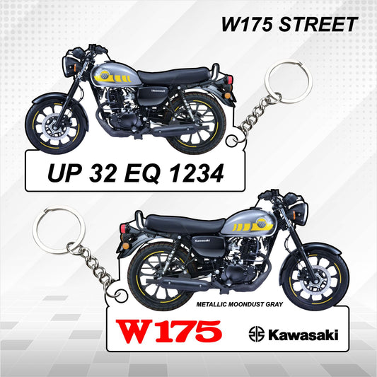 W175 STREET - Personalized Kawasaki Keychain - Wood, Acrylic, Metal Printed
