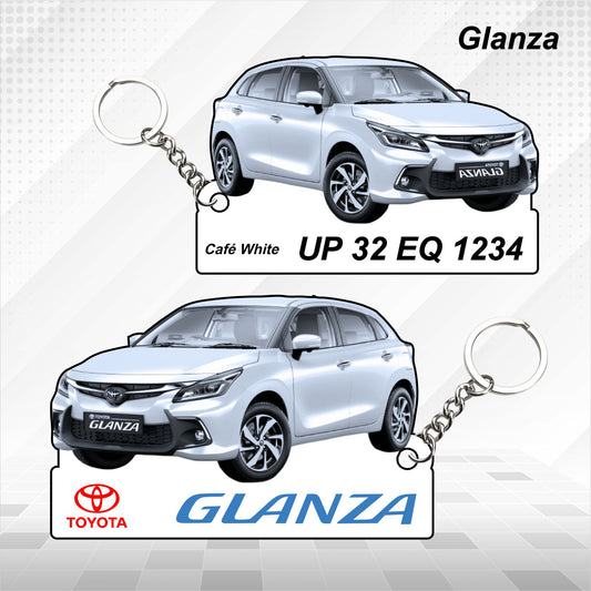 Glanza - Personalized Toyota Keychain - Wood, Acrylic, Metal Printed