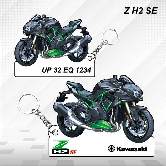 Z H2 SE - Personalized Kawasaki Keychain - Wood, Acrylic, Metal Printed