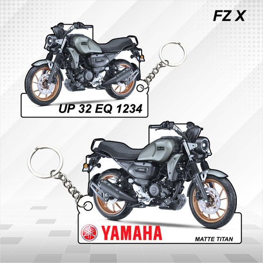 FZ-X - Personalized Yamaha Keychain - Wood, Acrylic, Metal Printed