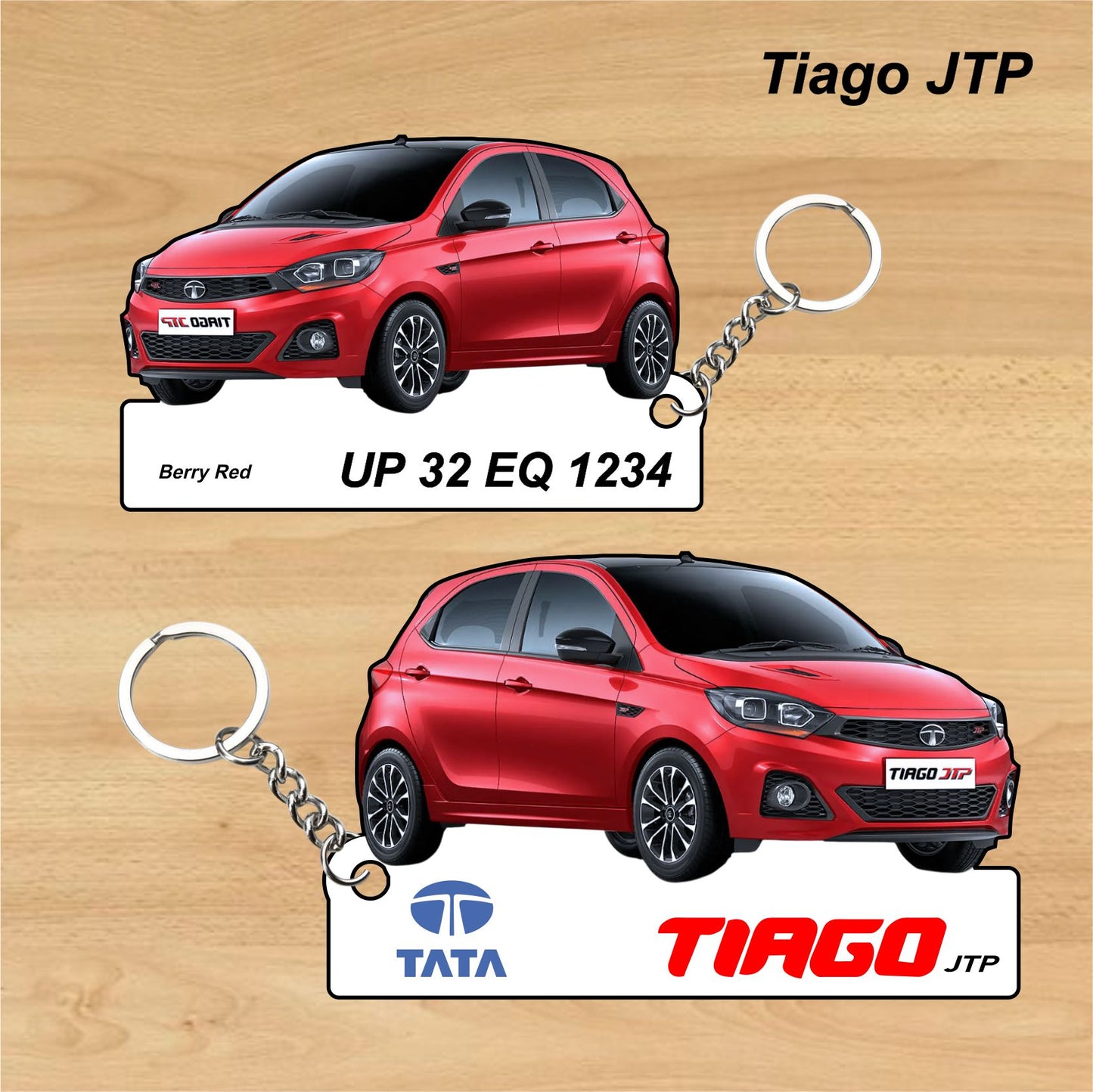 Tiago JTP - Personalized Tata Keychain - Wood, Acrylic, Metal Printed