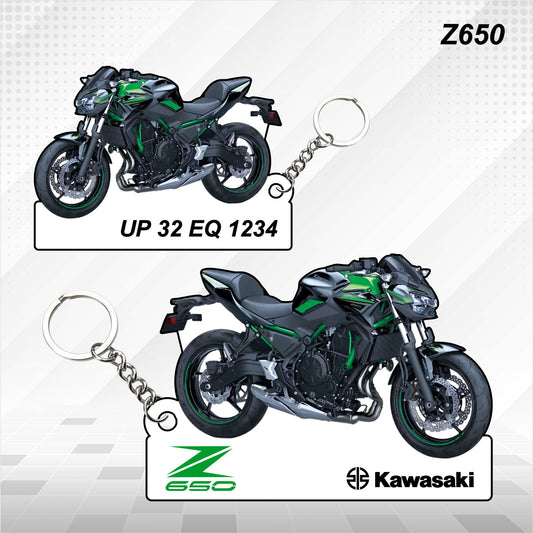Z650 - Personalized Kawasaki Keychain - Wood, Acrylic, Metal Printed