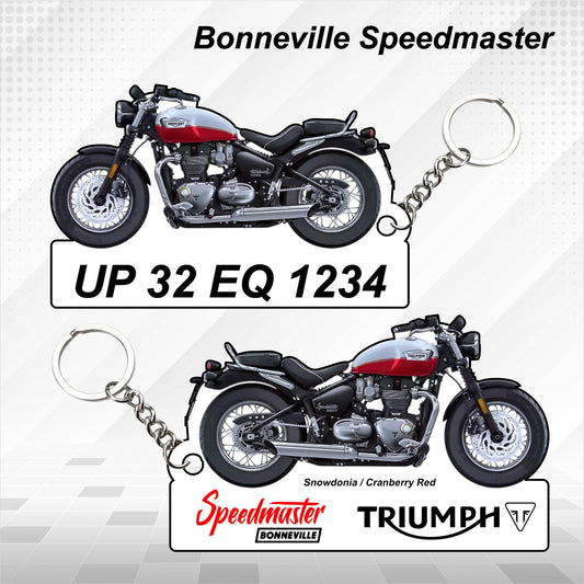 Bonneville Speedmaster - Personalized Triumph Keychain - Wood, Acrylic, Metal Printed