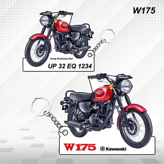W175 - Personalized Kawasaki Keychain - Wood, Acrylic, Metal Printed