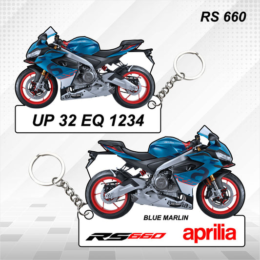 RS 660 - Personalized Aprilia Keychain - Wood, Acrylic, Metal Printed, Lanyard
