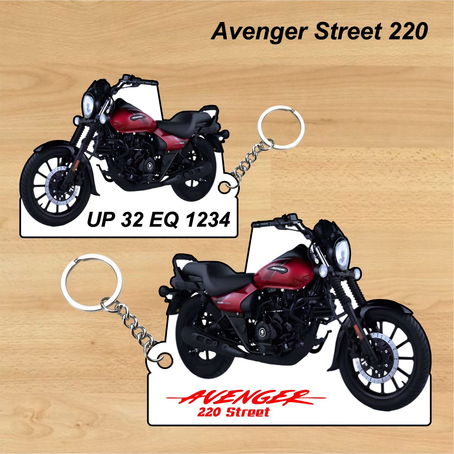 Avenger Street 220 - Personalized Bajaj Printed Keychain or Lanyard