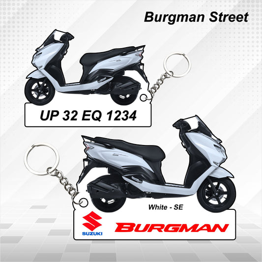 Burgman Street - Personalized Suzuki Keychain - Wood, Acrylic, Metal Printed