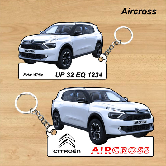 Aircross - Personalized Citroen Car Keychain - Wood, Acrylic, Metal Printed