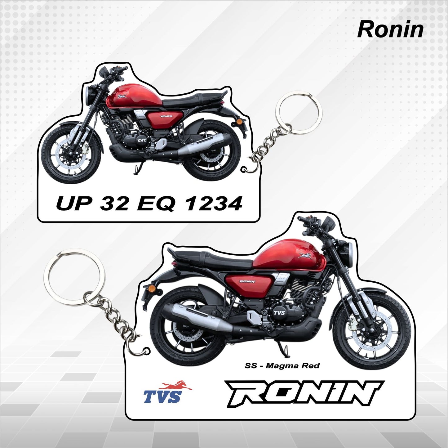 Ronin - Personalized TVS Keychain - Wood, Acrylic, Metal Printed