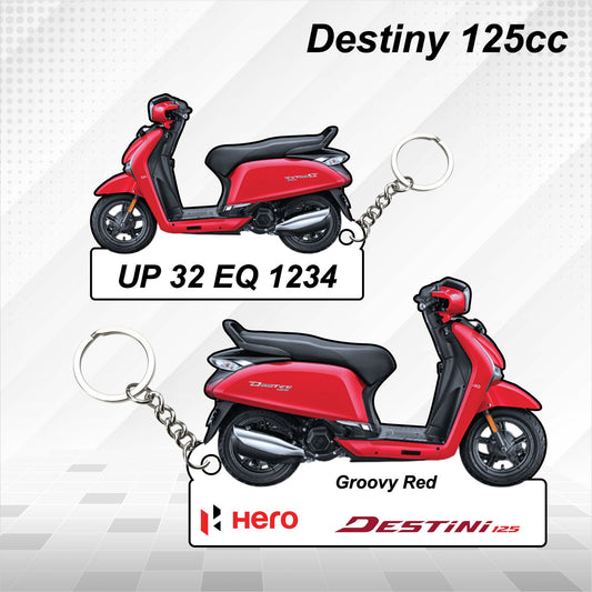 Hero Destiny 125cc - Personalized Hero Keychain - Wood, Acrylic, Metal Printed