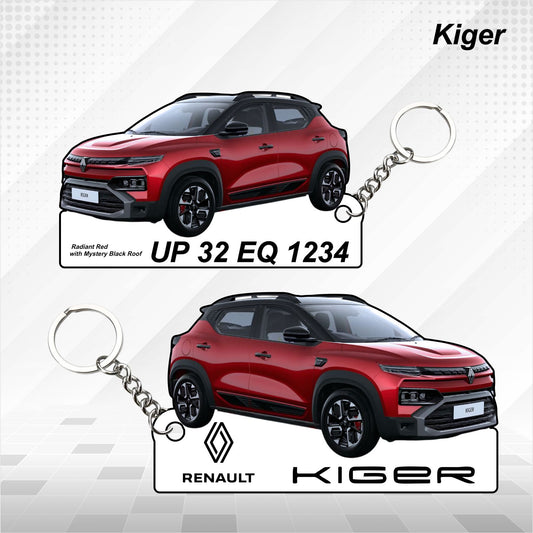 Kiger - Personalized Renault Car Keychain - Wood, Acrylic, Metal Printed