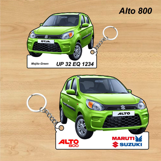 Alto 800 - Personalized Maruti Suzuki Keychain - Wood, Acrylic, Metal Printed