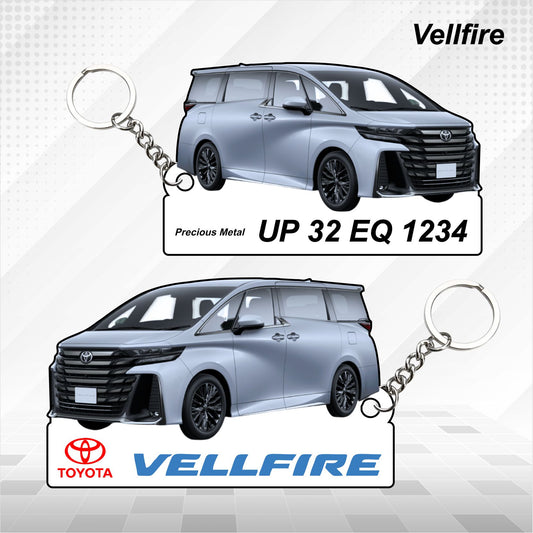 Vellfire - Personalized Toyota Keychain - Wood, Acrylic, Metal Printed