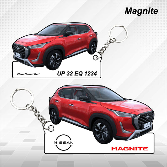 Magnite - Personalized Nissan Car Keychain - Wood, Acrylic, Metal Printed