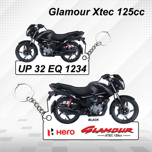 Hero Glamour Xtec 125cc - Personalized Hero Keychain - Wood, Acrylic, Metal Printed