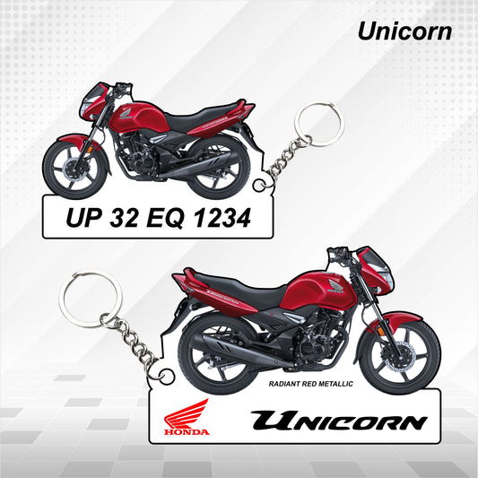 Unicorn - Personalized Honda Keychain - Wood, Acrylic, Metal Printed