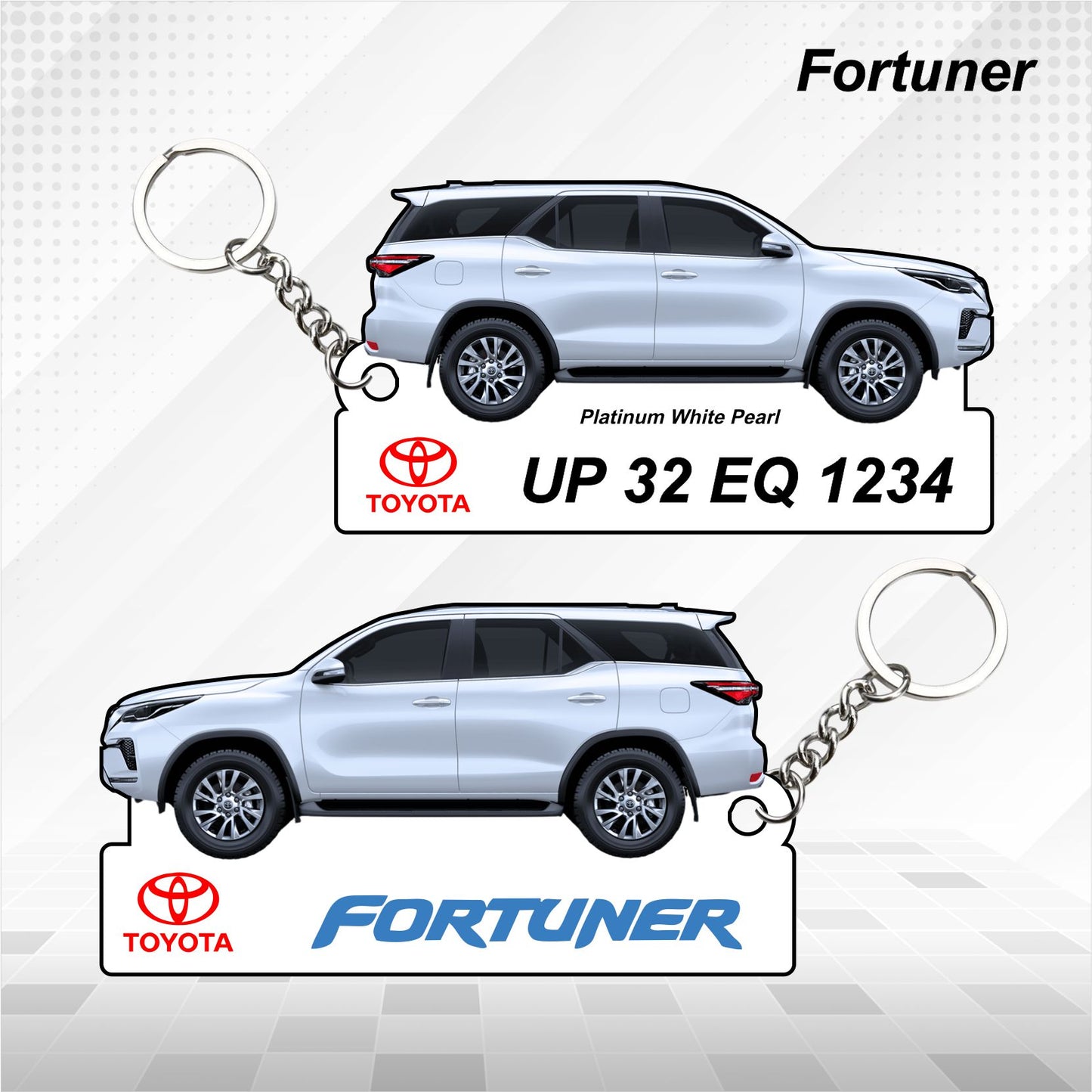 Fortuner - Personalized Toyota Keychain - Wood, Acrylic, Metal Printed