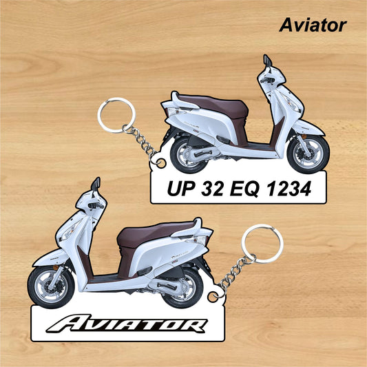 Aviator - Personalized Honda Keychain - Wood, Acrylic, Metal Printed