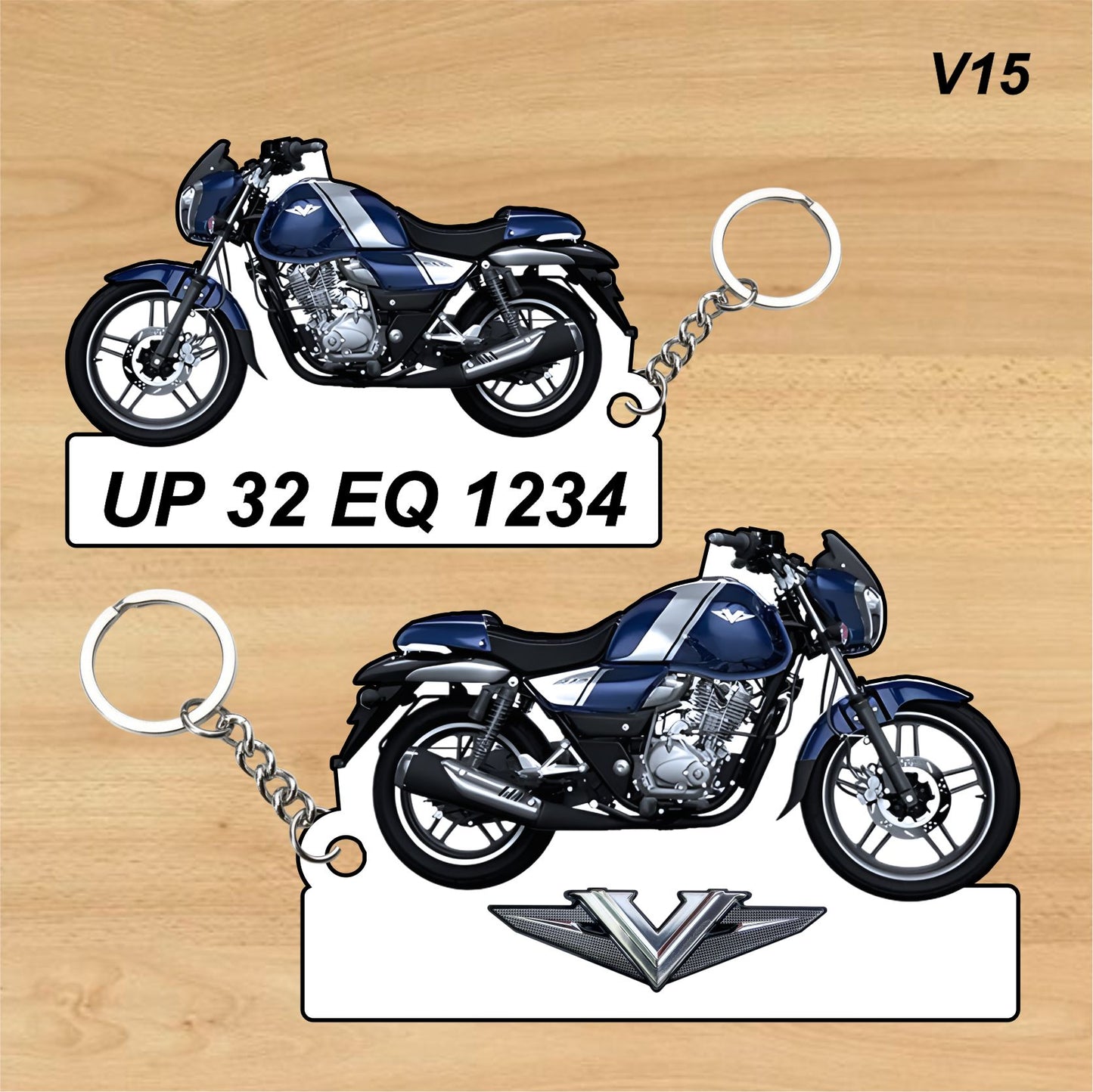 V15 - Personalized Bajaj Printed Keychain or Lanyard