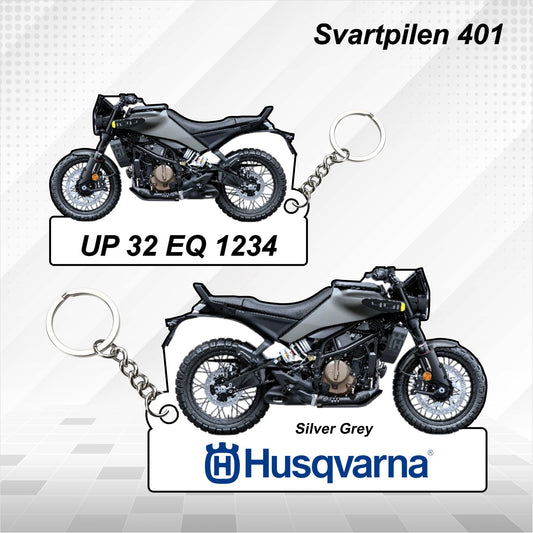 Svartpilen 401 - Personalized Husqvarna Keychain - Wood, Acrylic, Metal Printed