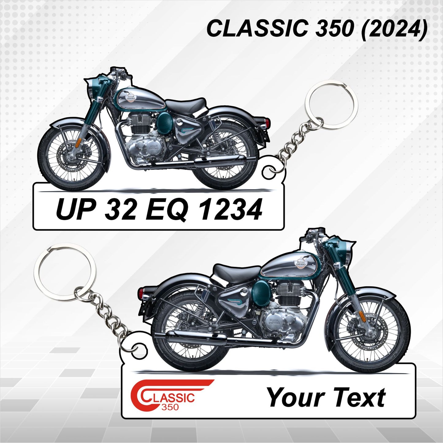 Classic 350 - Personalized Royal Enfield Printed Keychain