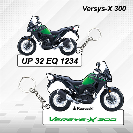 Versys-X 300 - Personalized Kawasaki Keychain - Wood, Acrylic, Metal Printed